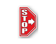 DuraStripe halbe Zeichen - Stop ( mit Pfeil) (links)