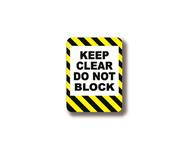 Durastripe Rechteckiges Schild - KEEP CLEAR DO NOT BLOCK (Gefahrenfarben - vertikal)